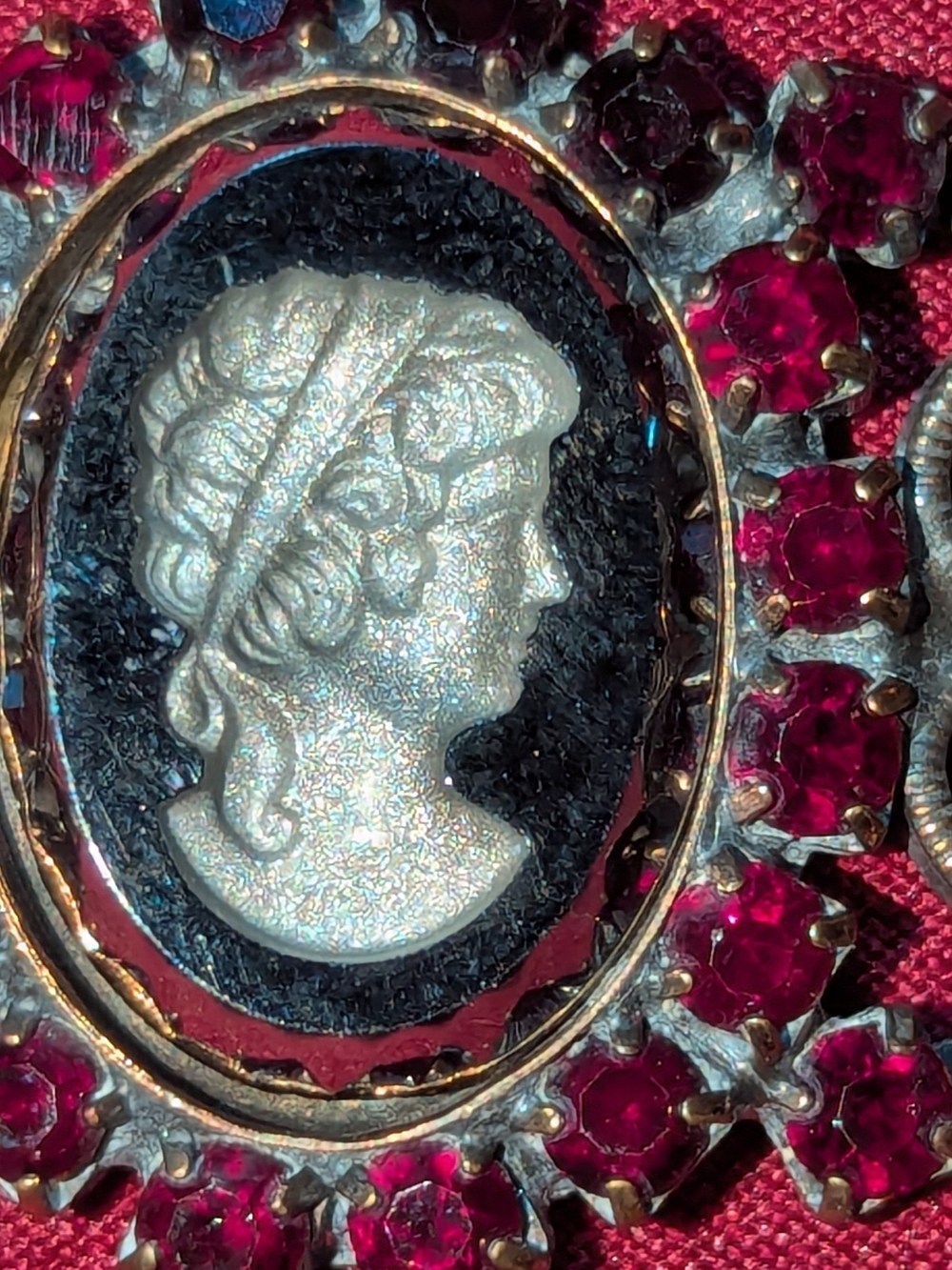 Hobe Classic Cameo Bracelet with Rich Red Accents "Jewels Of Legendary Splendor"